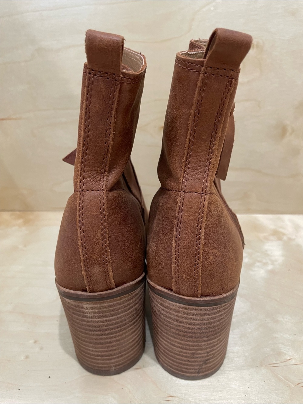 Lucky Brand Open-Toe Ankle Booties in Cognac - Picture 3 of 6